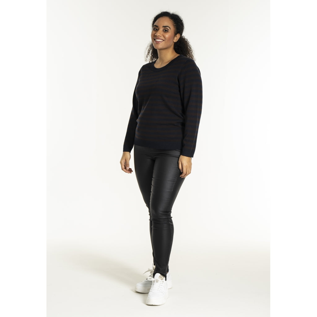 Sandgaard Helsinki - Blouse - Stripes Blouse Dark Blue/Dark Brown