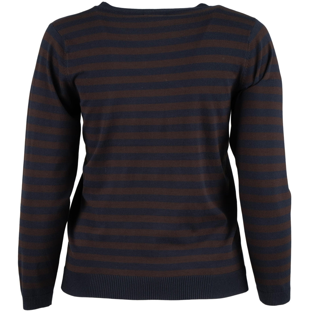 Sandgaard Helsinki - Blouse - Stripes Blouse Dark Blue/Dark Brown