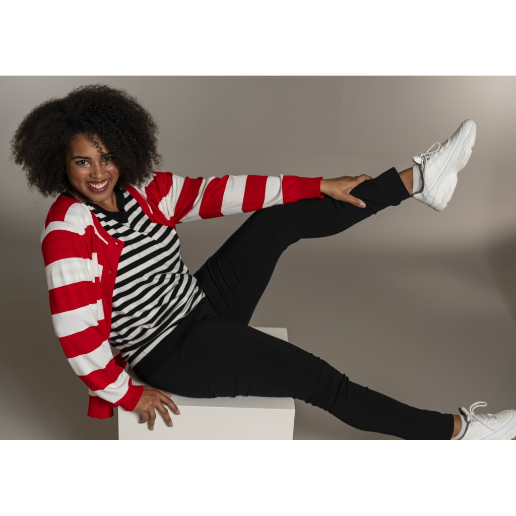 Sandgaard Helsinki - T-shirt - Stripes T-Shirt Black/Offwhite