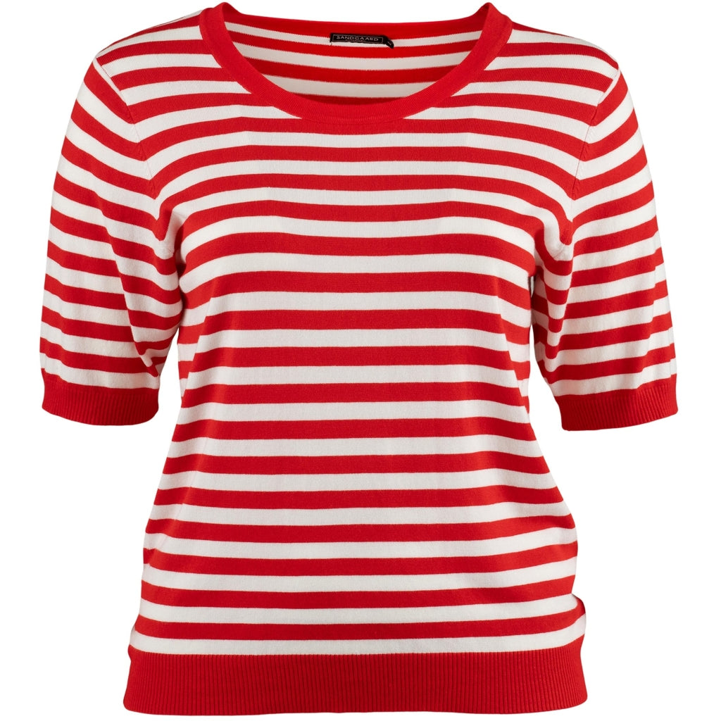 Sandgaard Helsinki - T-shirt - Stripes T-Shirt Mandarin/Offwhite