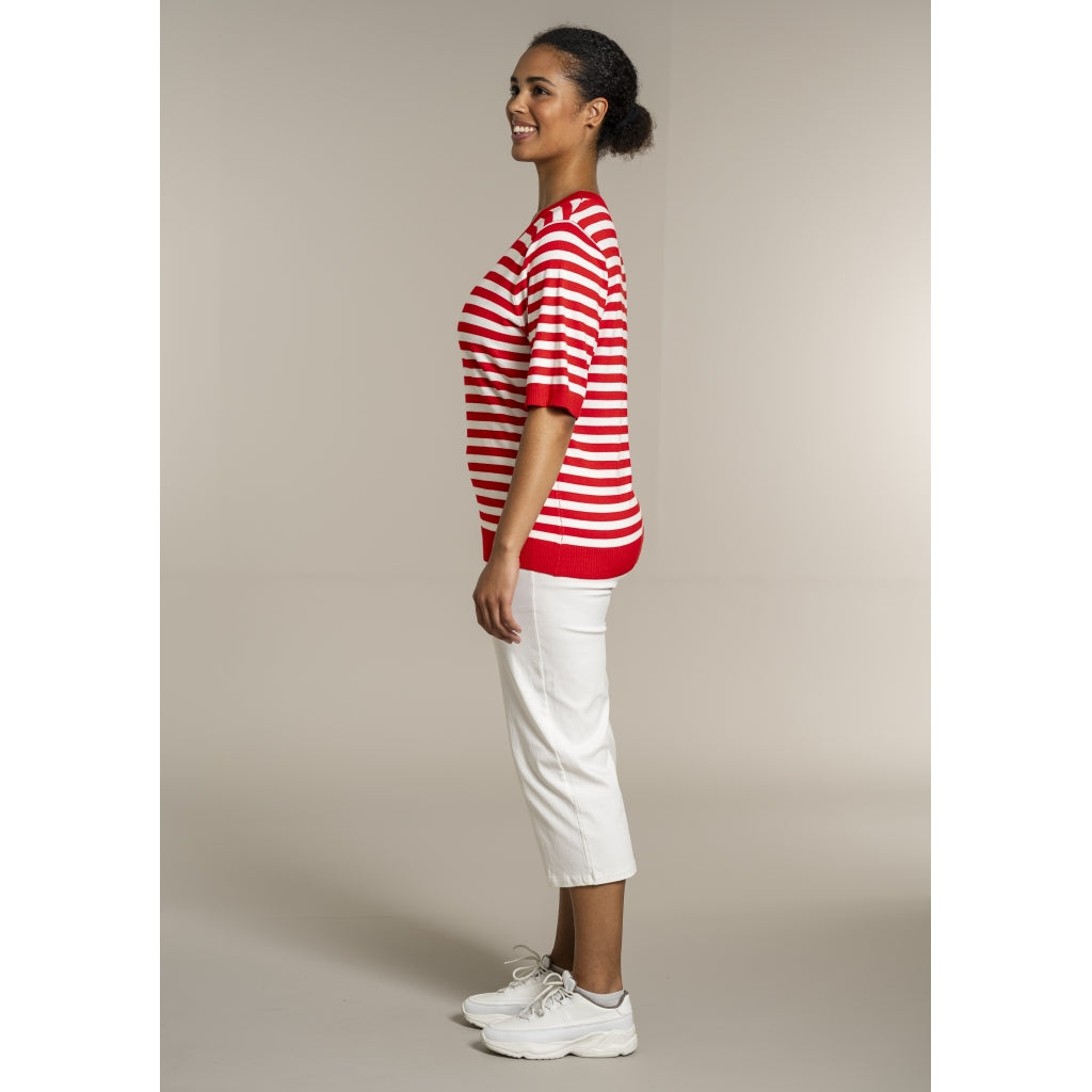 Sandgaard Helsinki - T-shirt - Stripes T-Shirt Mandarin/Offwhite