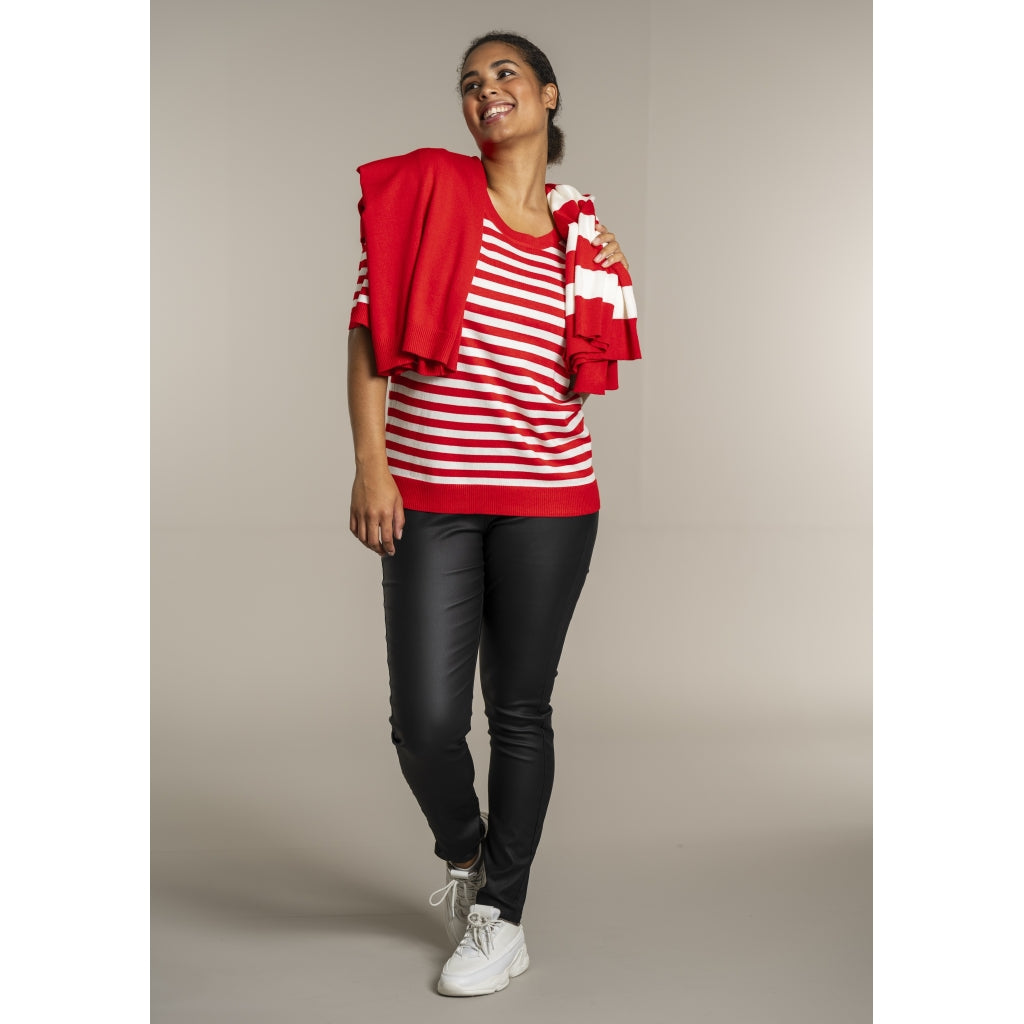 Sandgaard Helsinki - T-shirt - Stripes T-Shirt Mandarin/Offwhite