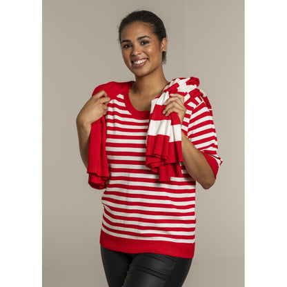 Sandgaard Helsinki - T-shirt - Stripes T-Shirt Mandarin/Offwhite