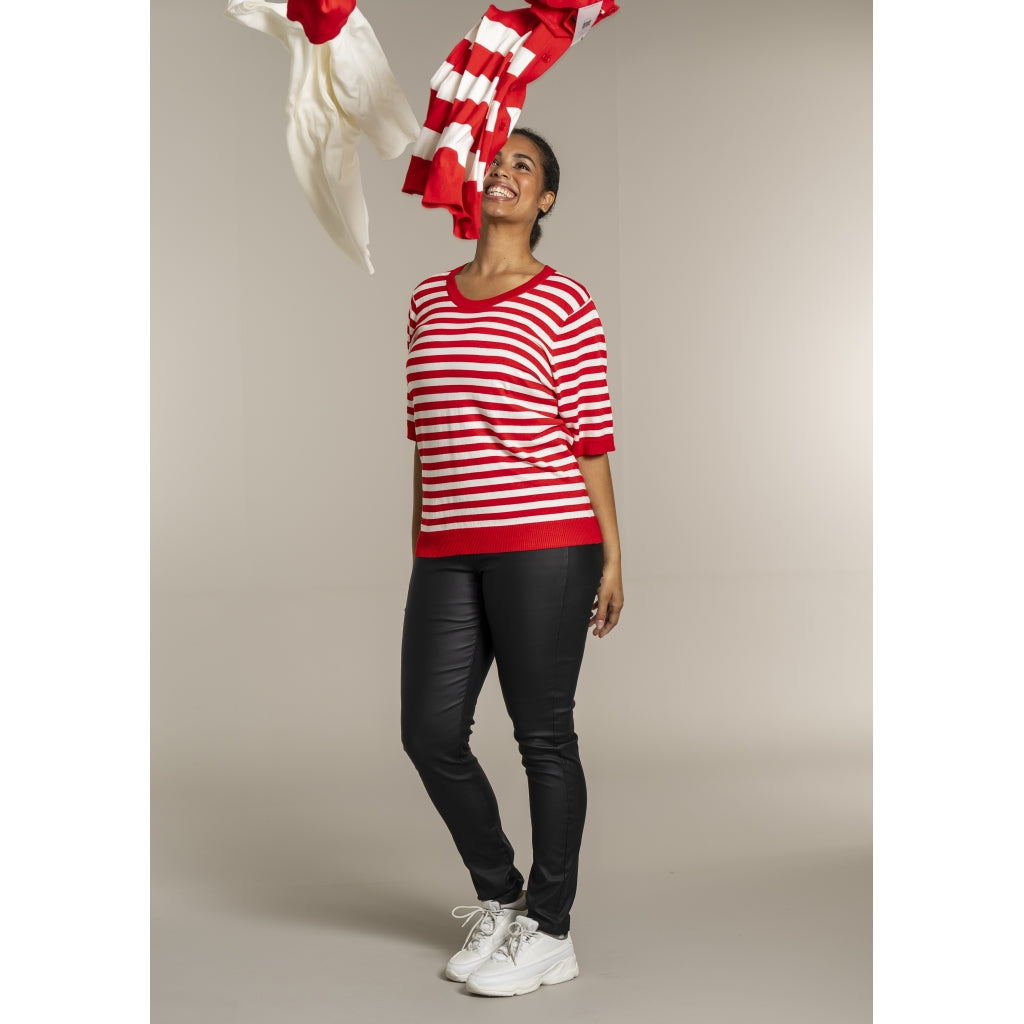 Sandgaard Helsinki - T-shirt - Stripes T-Shirt Mandarin/Offwhite