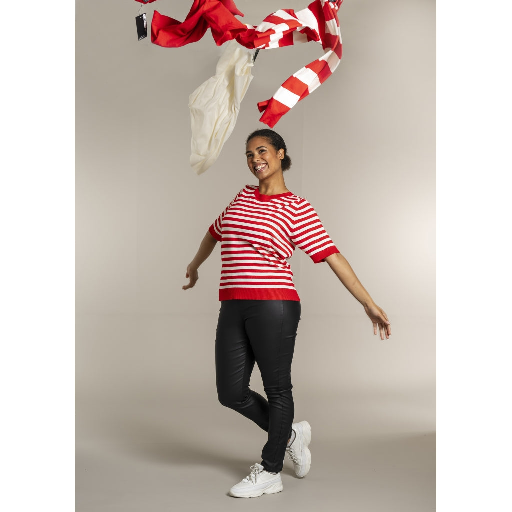 Sandgaard Helsinki - T-shirt - Stripes T-Shirt Mandarin/Offwhite