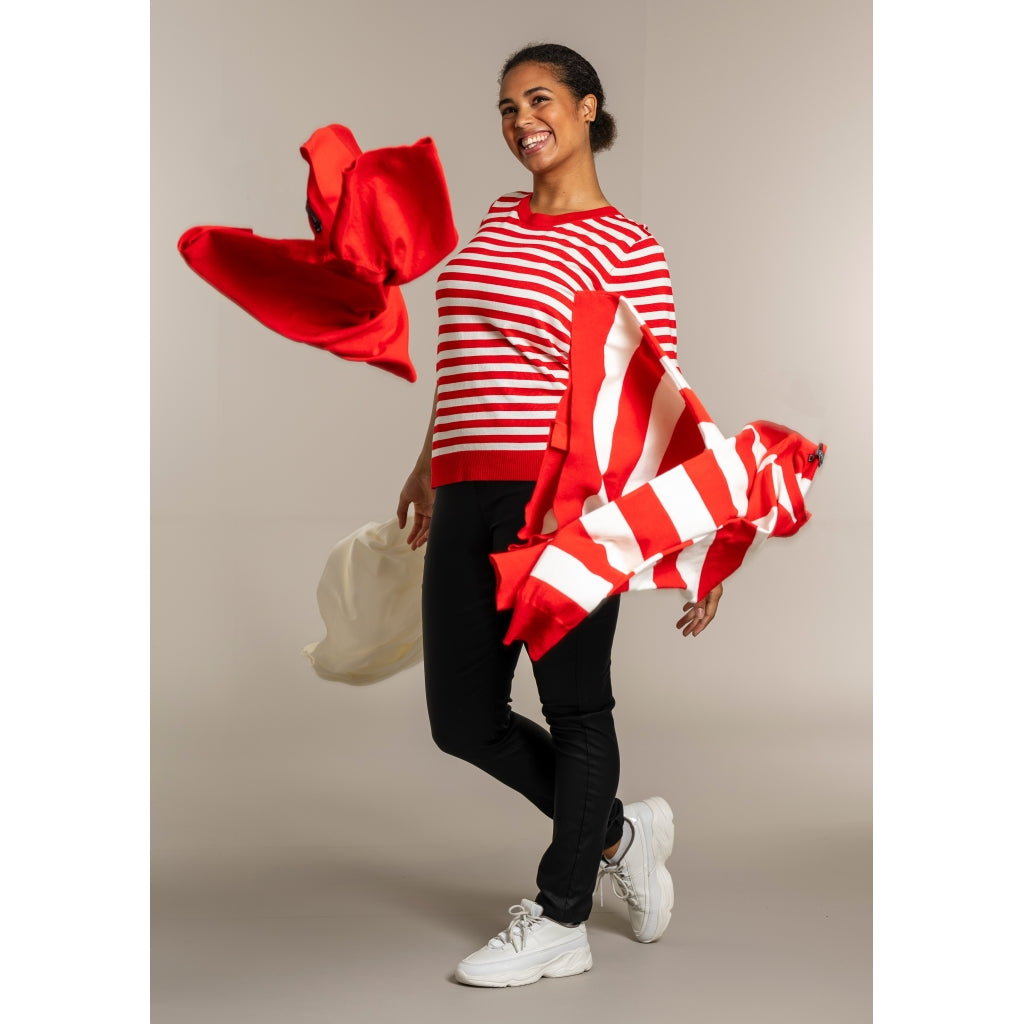 Sandgaard Helsinki - T-shirt - Stripes T-Shirt Mandarin/Offwhite