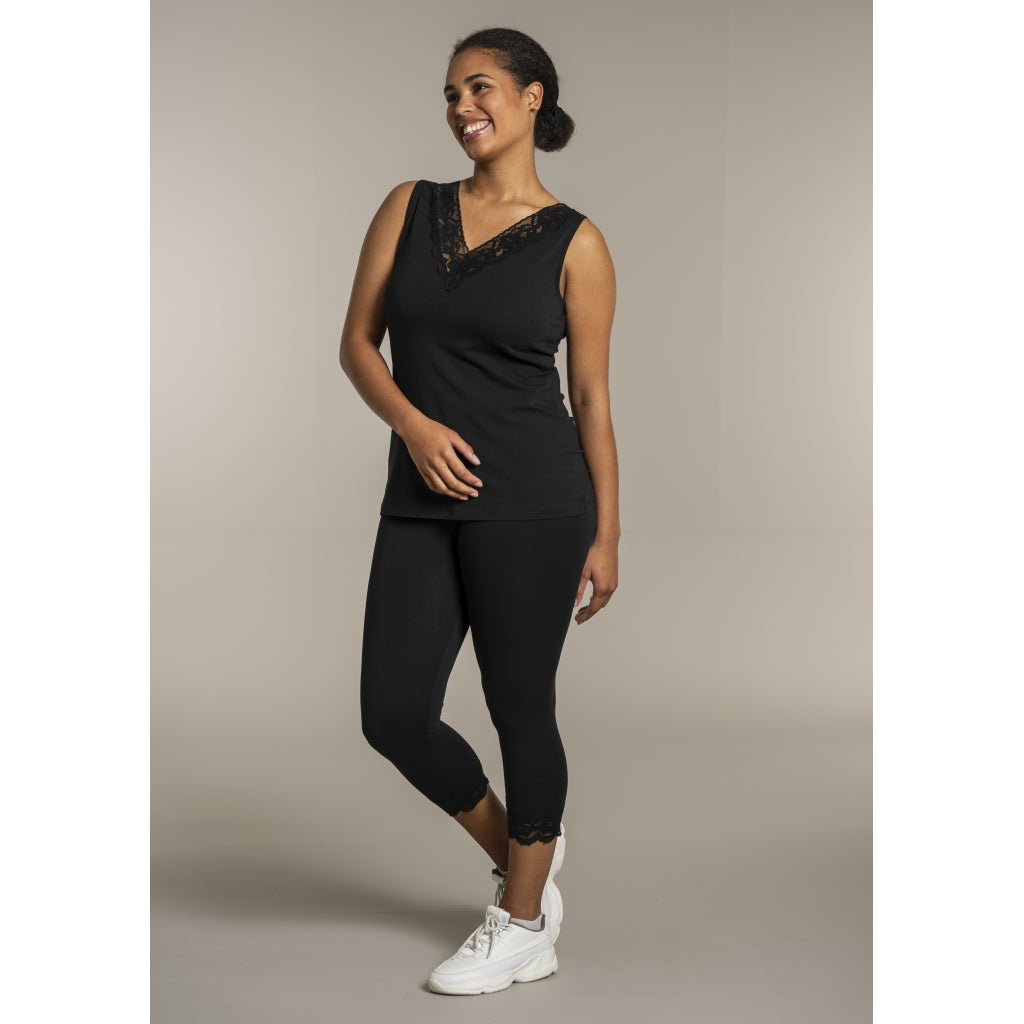 Sandgaard Leggings 3/4 with lace Leggings Black