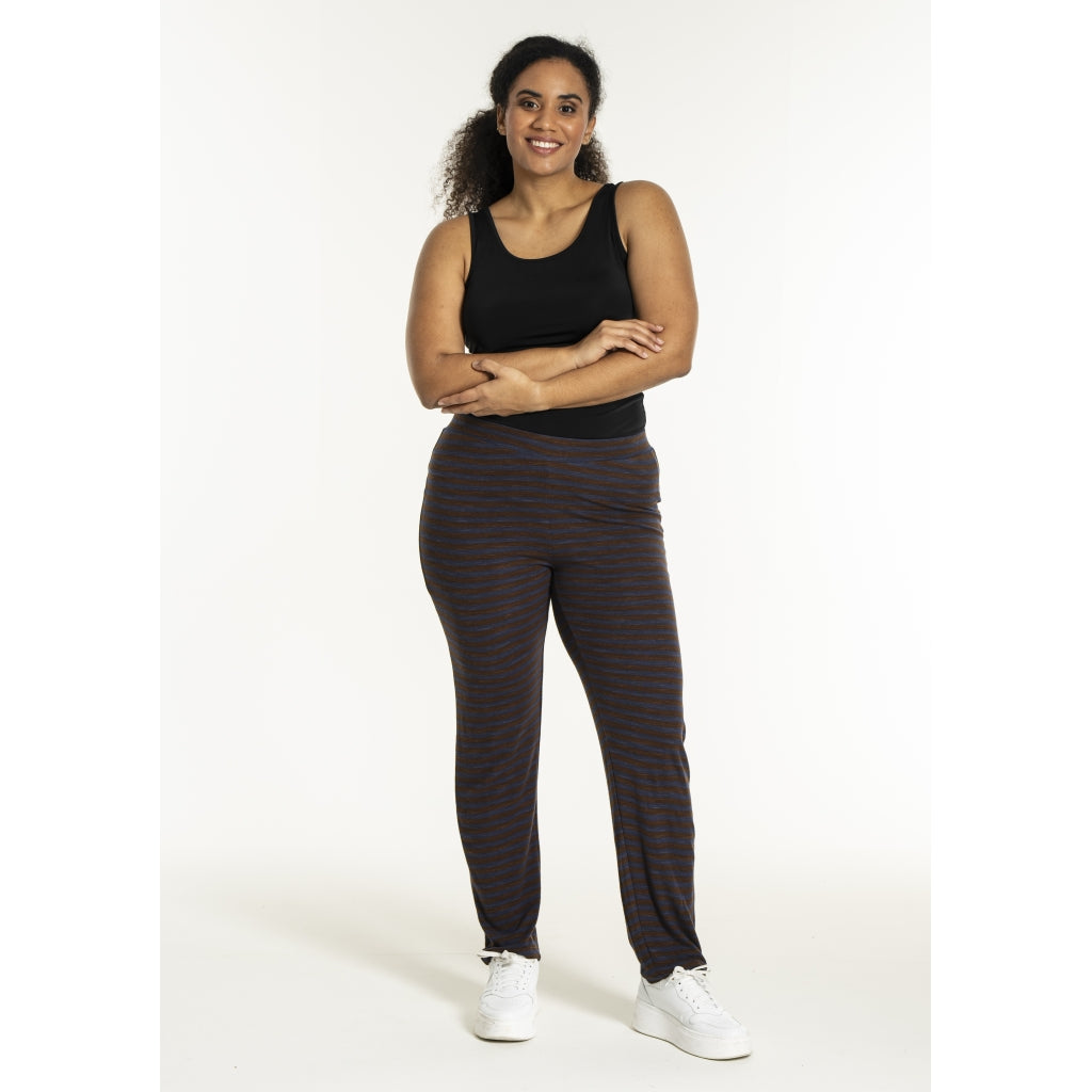 Sandgaard Rib Pants Pants Dark Blue/Dark Brown