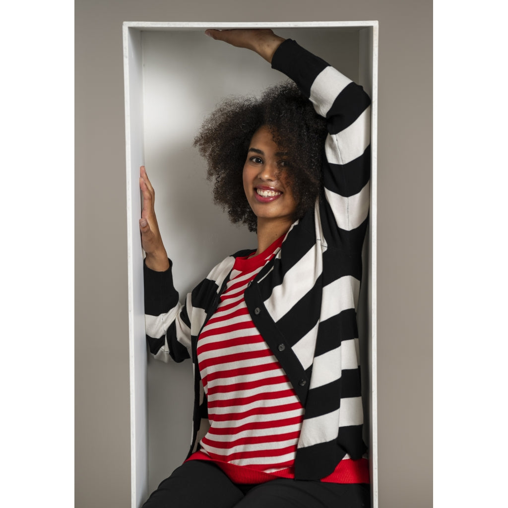 Sandgaard pant Cardigan Black/Offwhite